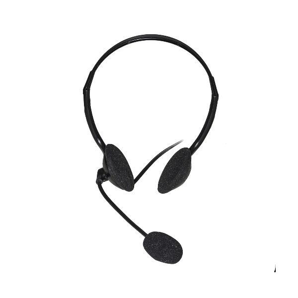 LINK LKHS01 CUFFIA STEREO USB 2.0 CON MICROFONO ORIENTABILE CONTROLLO DEL VOLUME SU CAVO NERO