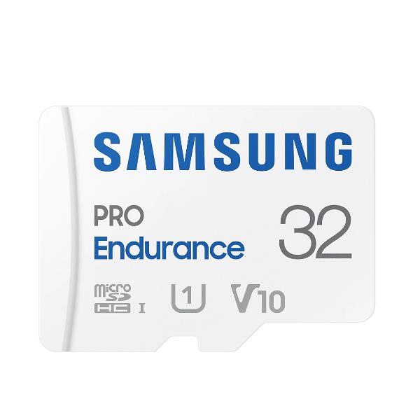 Samsung PRO Endurance MB-MJ32KA - Scheda di memoria flash (adattatore microSDHC per SD in dotazione) - 32 GB - Video Class V10 / UHS-I U1 / Class10 - UHS-I microSDHC - bianco