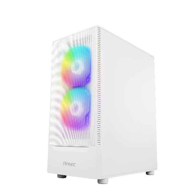 Antec NX Series NX410 - MDT - ATX - pannello laterale finestrato (vetro temperato) - senza alimentazione - bianco - USB/Audio