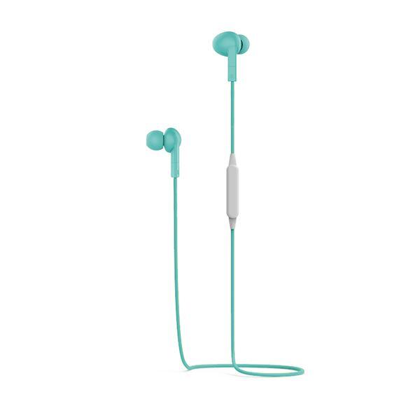 Pantone - Auricolari con microfono - in-ear - Bluetooth - senza fili, cablato - jack 3,5 mm - ciano