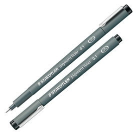 STAEDTLER pigment liner - Penna a punta sottile - nero - inchiostro pigmentato - 0.1 mm