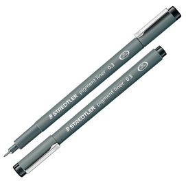 STAEDTLER pigment liner - Penna a punta sottile - nero - inchiostro pigmentato - 0.3 mm