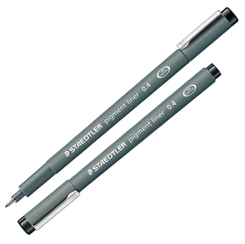 STAEDTLER - Penna a punta sottile - permanente - nero - inchiostro pigmentato - 0.4 mm