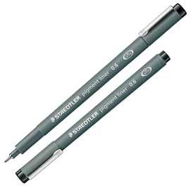 STAEDTLER pigment liner 308 - Penna a punta sottile - nero - inchiostro pigmentato - 0.6 mm