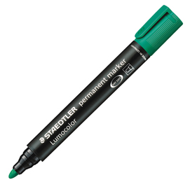 Staedtler Lumocolor permanent, Verde, Nero, Polipropilene (PP), 2 mm, 1 pz