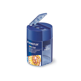 STAEDTLER - Temperino con contenitore - 2 fori - blu/argento - metallo, polistirene