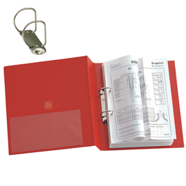 Raccoglitore Stelvio - 22 x 30 cm - 2 anelli a D 50 mm - dorso 7 cm - rosso - Sei Rota