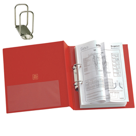 Raccoglitore Stelvio - 22 x 30 cm - 2 anelli a Q 65 mm - dorso 9 cm - rosso - Sei Rota