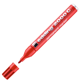 Marcatore permanente 2000C - punta conica - da 1,5 a 3 mm - rosso  - Edding