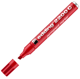 Marcatore permanente 2200C - punta a scalpello - da 1 a 5 mm - rosso  - Edding