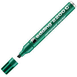 Marcatore permanente 2200C - punta a scalpello - da 1 a 5 mm - verde  - Edding