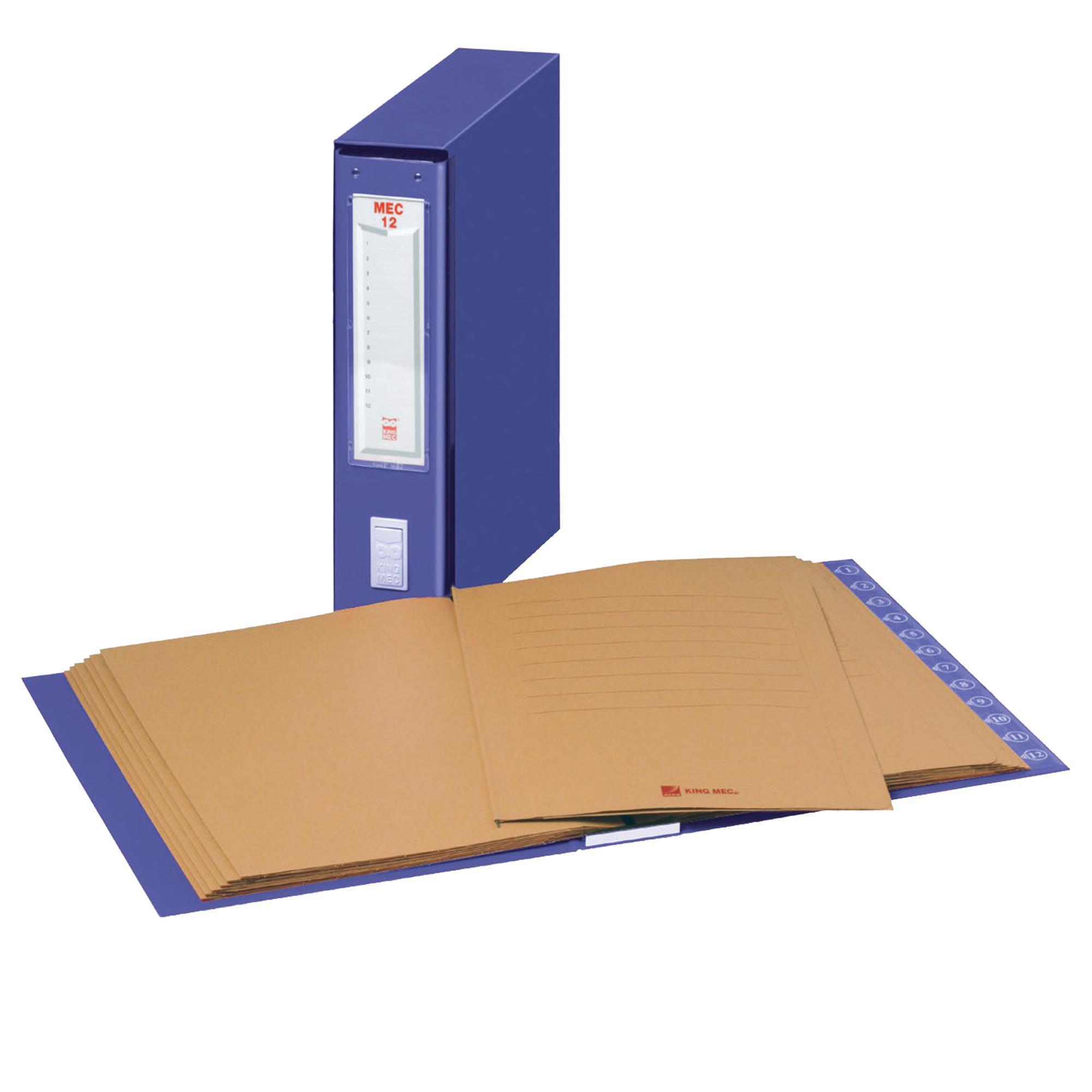 KING MEC MEC 12 CLASSIFICATORE IN CARTONE 12 SCOMPARTI 250X345X 70 mm A4 COL. BLU