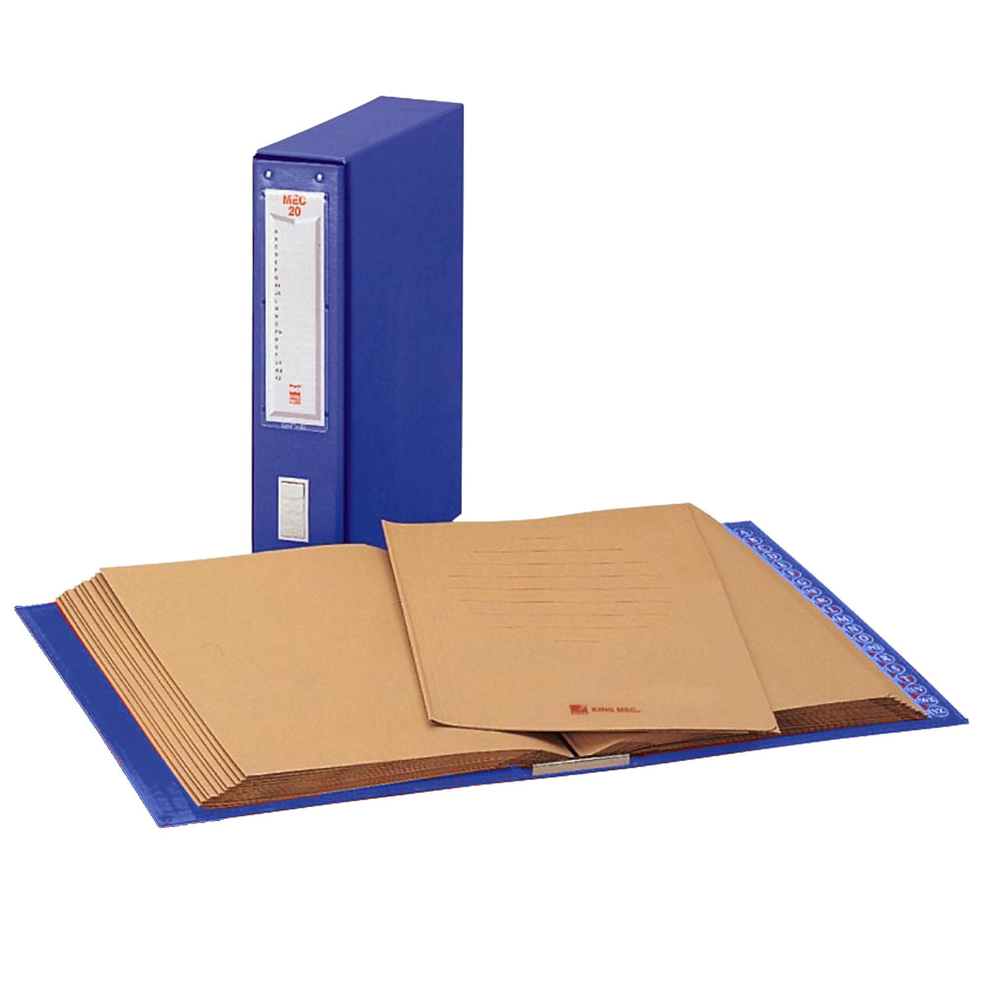 KING MEC MEC 20 CLASSIFICATORE IN CARTONE 20 SCOMPARTI 250X345X 80 mm A4 COL. BLU