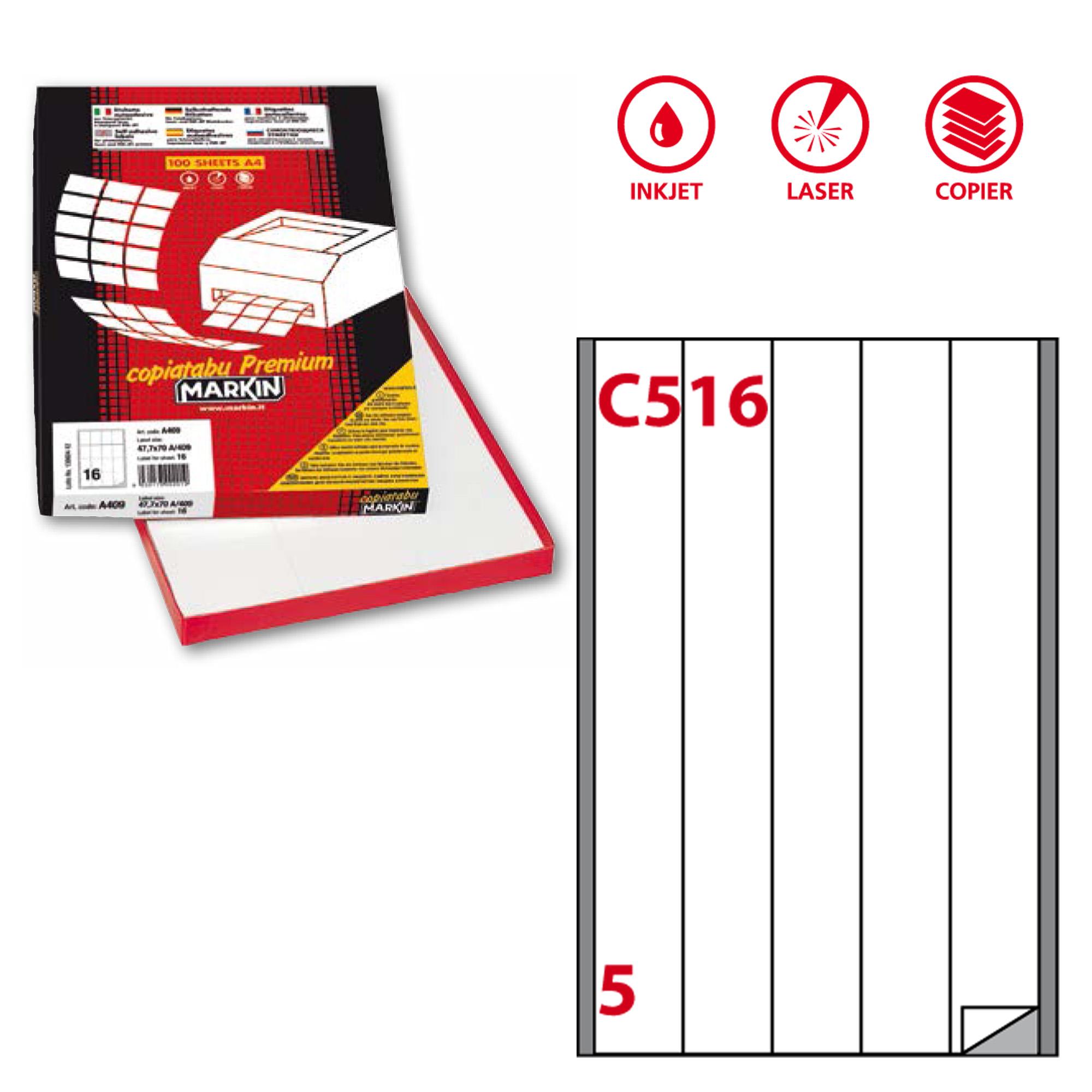 CF500 ETICHETTE 5 FG. X 100 40X297MM A4