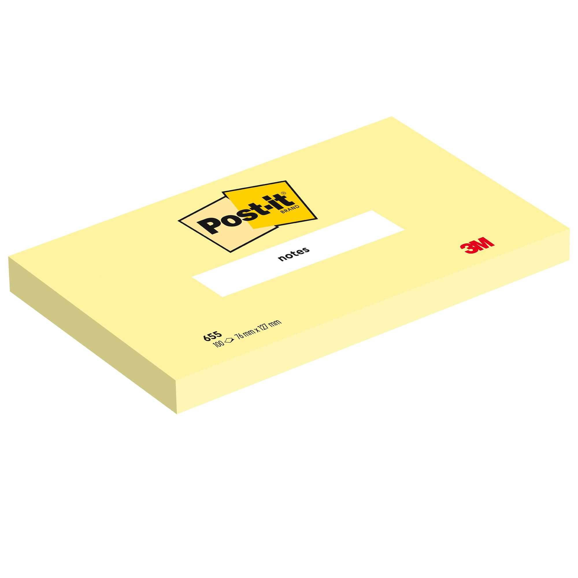 Post-it 665-CY - Blocchi - 76 x 127 mm - 100 fogli (12 x 100) - giallo canarino