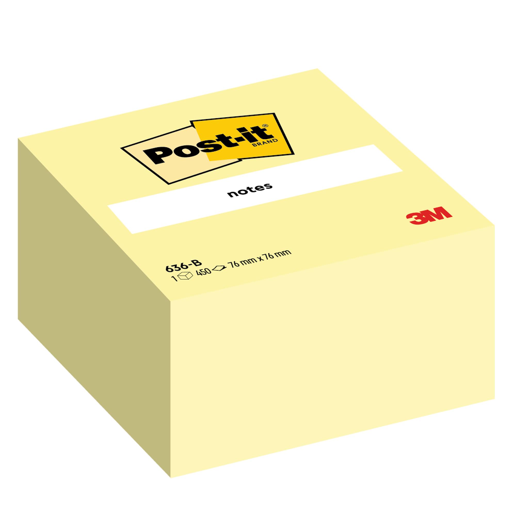 CONFEZIONE DA 1 CUBO DA 450 FOGLI COLORE GIALLO DIM. 76 X 76 MM .