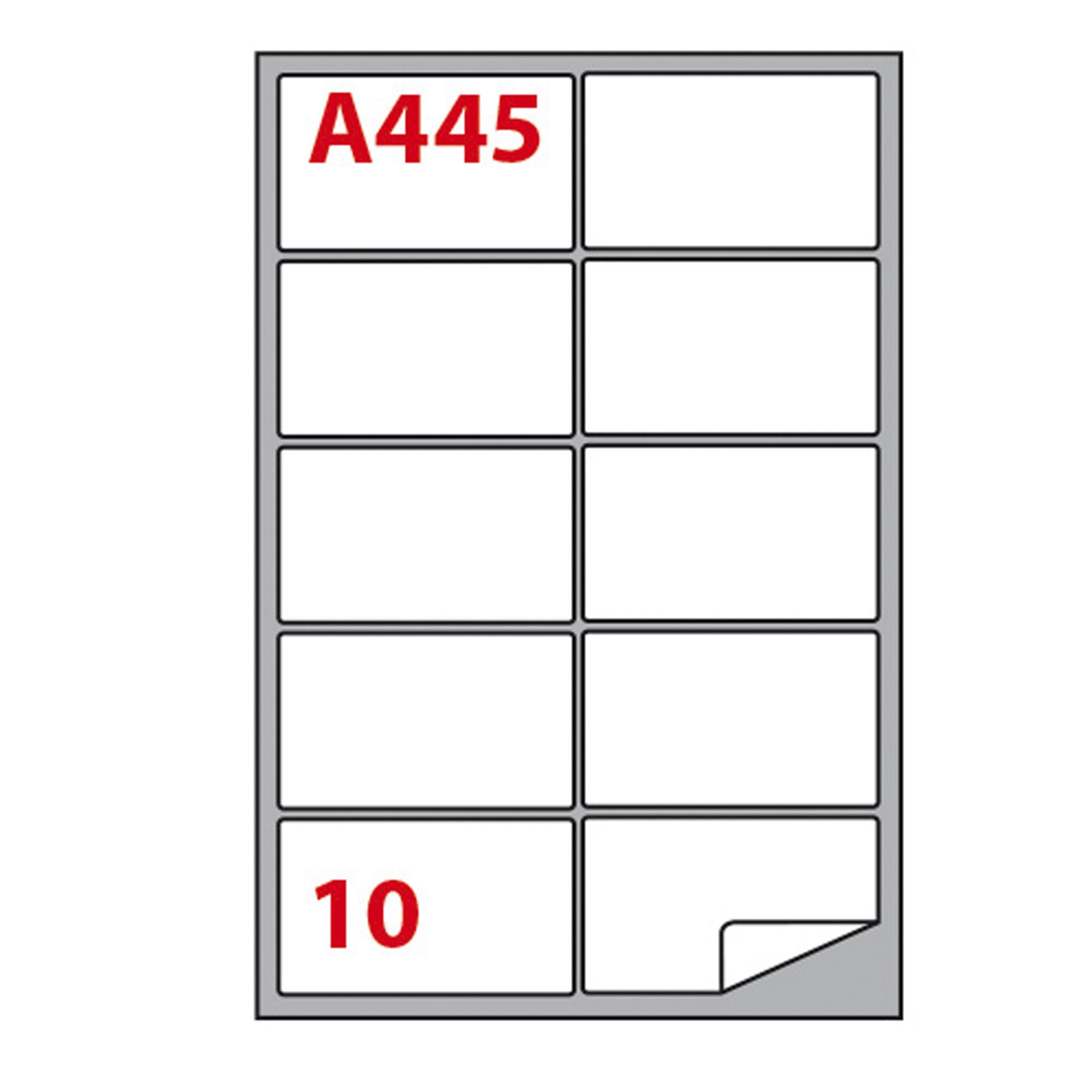 Etichette adesive A/445 - in carta - permanenti - 99,6 x 57 mm - 10 et/fg - 100 fogli - bianco - angoli tondi - Markin