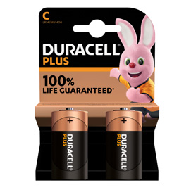 DURACELL PLUS BATTERIE ALCALINE MEZZATORCIA C 1400 CONF 2 Pz