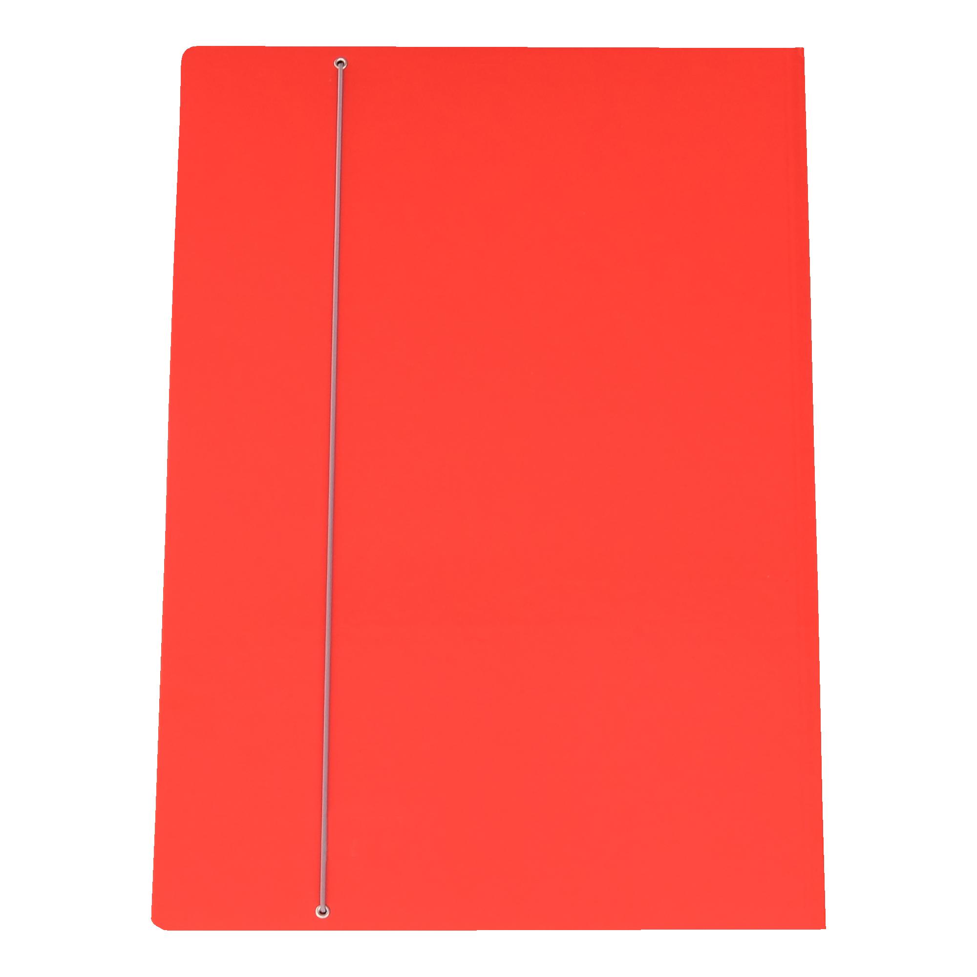 Cartella 3 lembi con elastico - A3 - dorso variabile - cartone plastificato - rosso - Cartotecnica del Garda