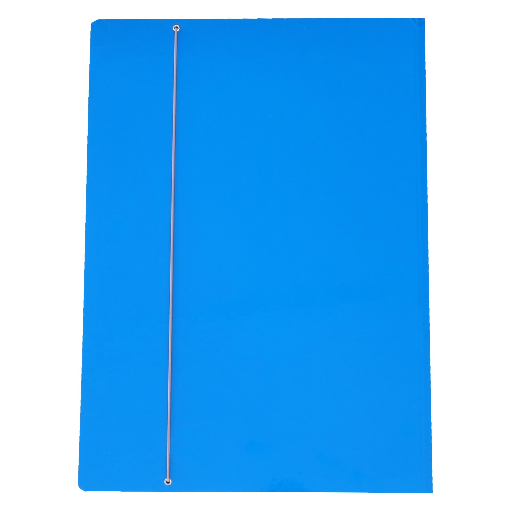 Cartella 3 lembi con elastico - 50 x 70 cm - dorso variabile - cartone plastificato - azzurro - Cartotecnica del Garda