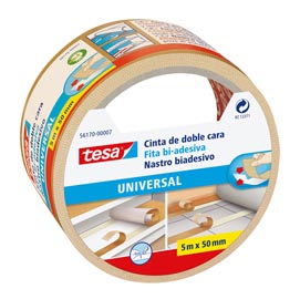 NASTRO BIADESIVO IN OPP BIANCO UNIVERSALE TAGLIO FACILITATO 50MMX5MT