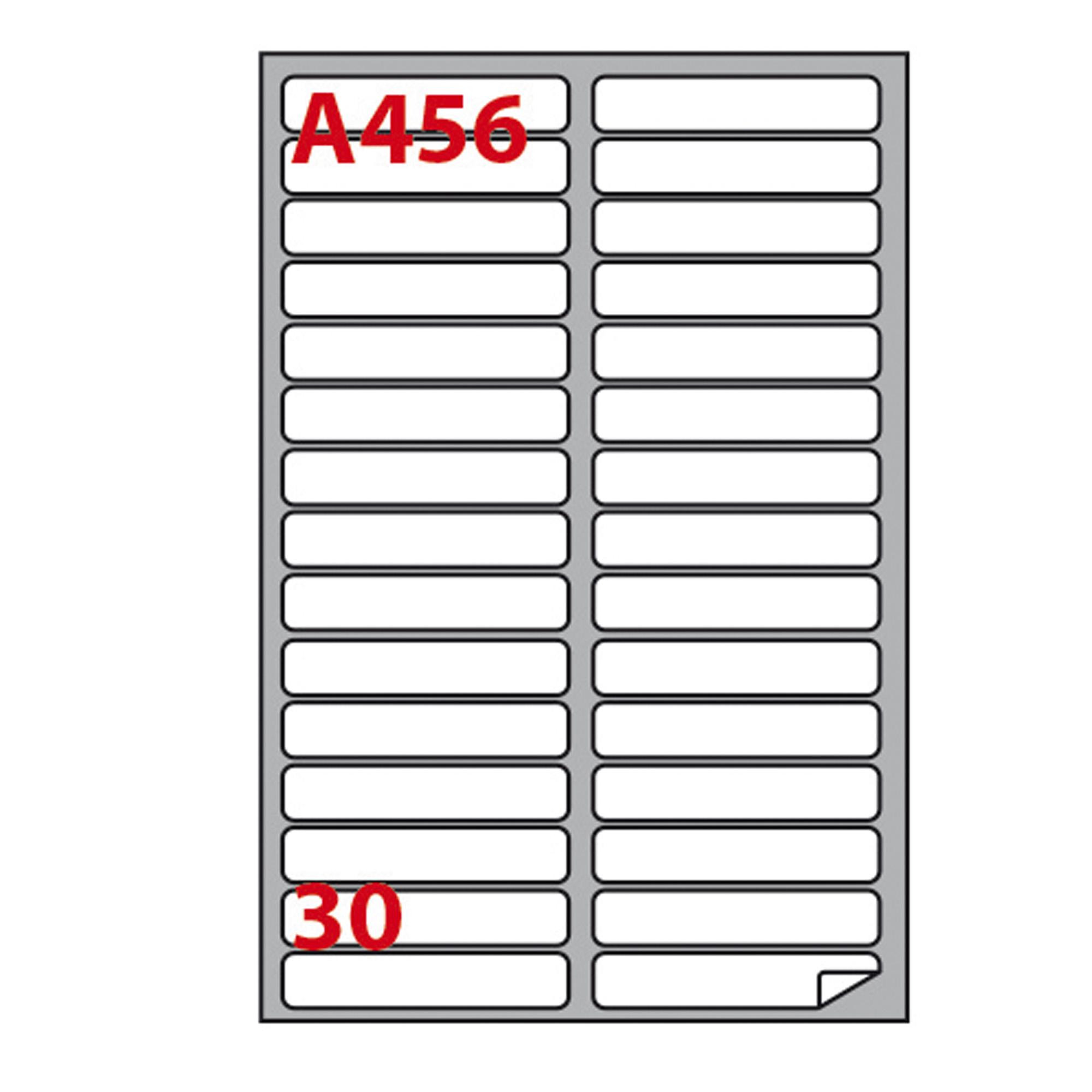 Etichette adesive A/456 - in carta - permanenti - 100 x 17 mm - 30 et/fg - 100 fogli - bianco - angoli tondi - Markin