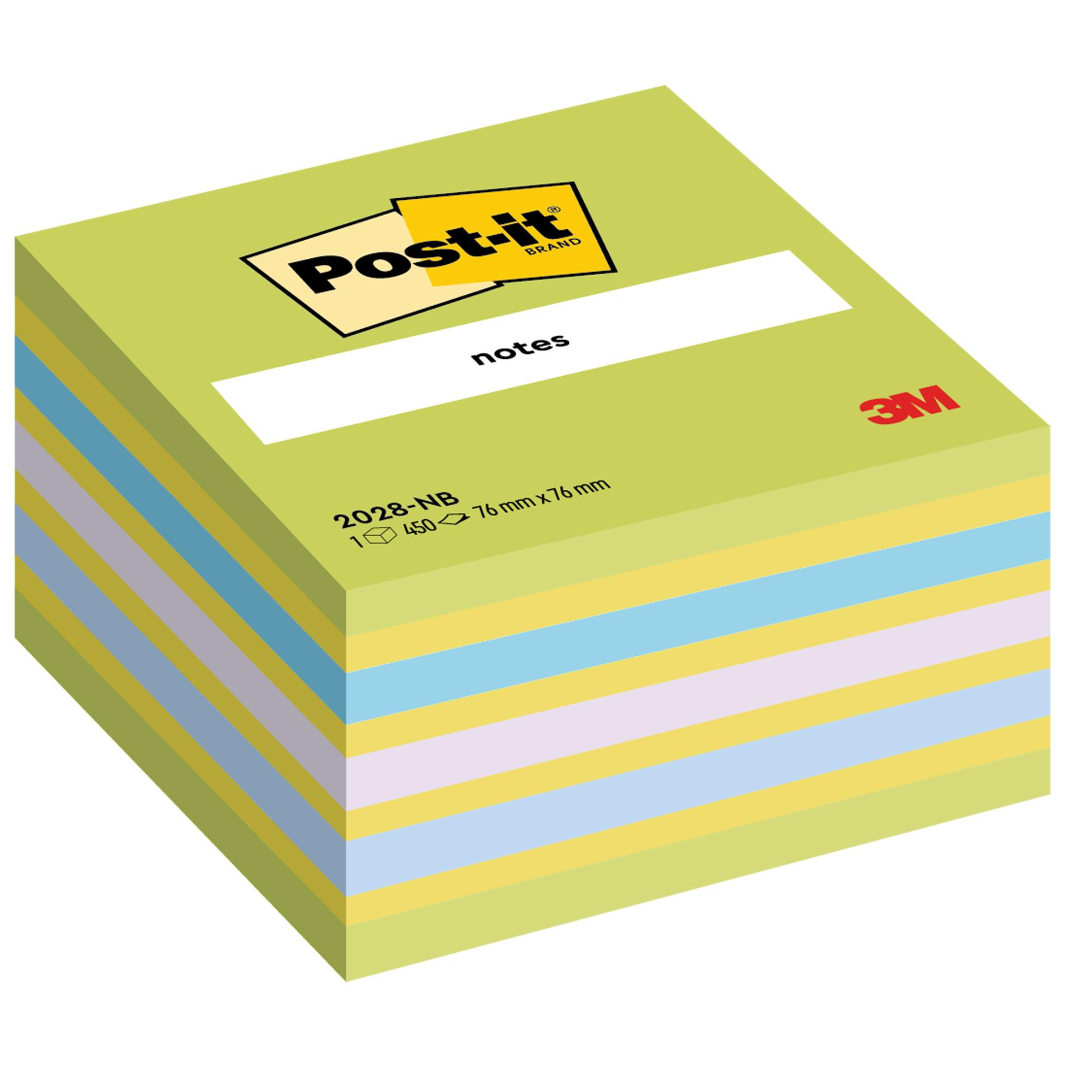 Cubi Post-it Neon 2028-NB- - 76x76 mm Fg. 450 colori verde ultra (x2) giallo neon (x4) blu ultra viola neon blu (conf. 1)