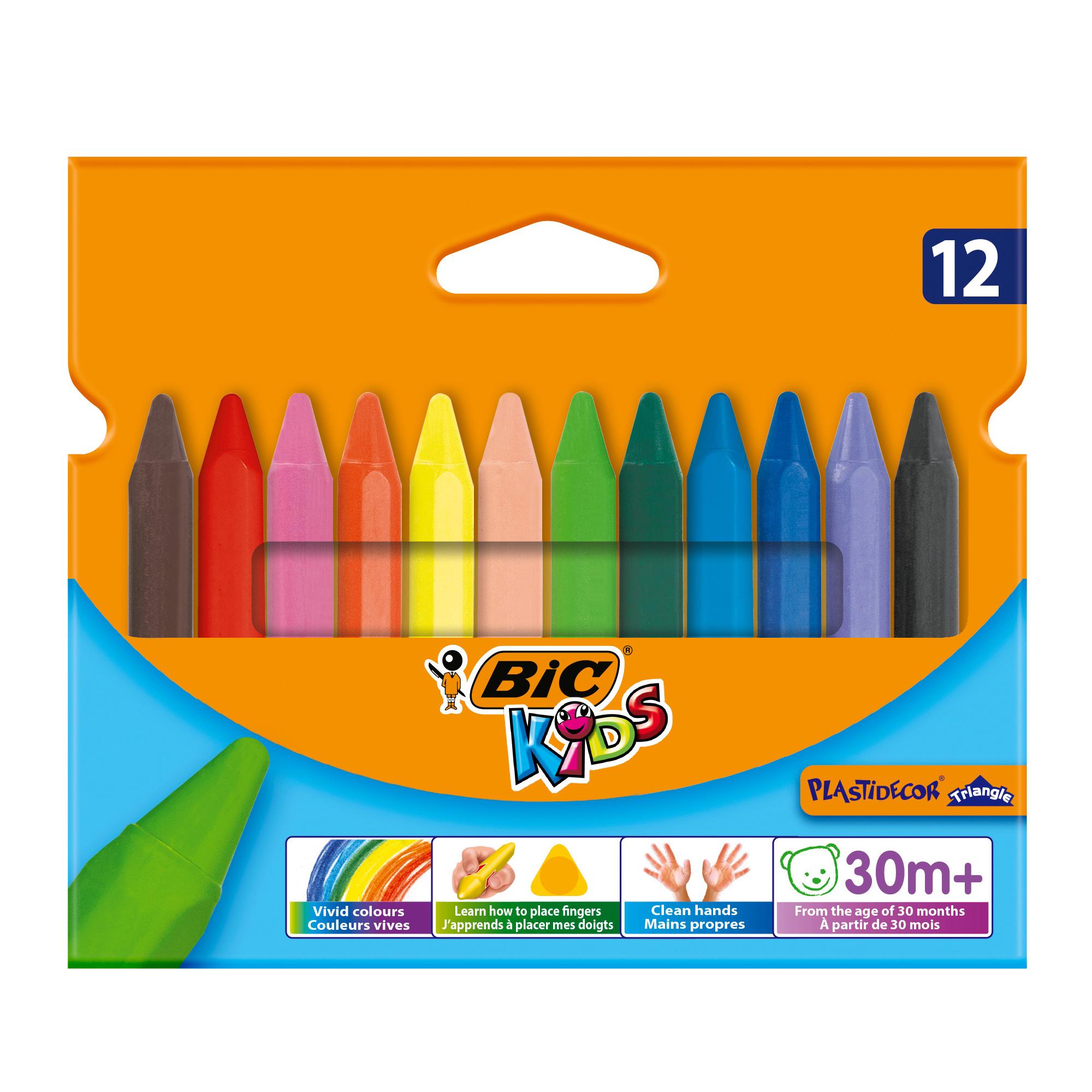 CF12PASTELLI BIC KIDS PLASTIDECOR TRIANGLE