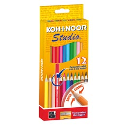 KOH-I-NOOR STUDIO BASIC PASTELLI 2.9 mm COLORI ASSORTITI CONF. 12 Pz.