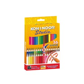 KOH-I-NOOR PASTELLI GOLD NAME MINA 2.9 mm CON TEPERAMATITE COLORI ASSORTITI CONF 36 Pz.