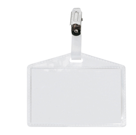 Portanome Pass 3P - clip in metallo - senza cartoncino - 9,5 x 6 cm - PP - buccia - Sei Rota - conf. 100 pezzi