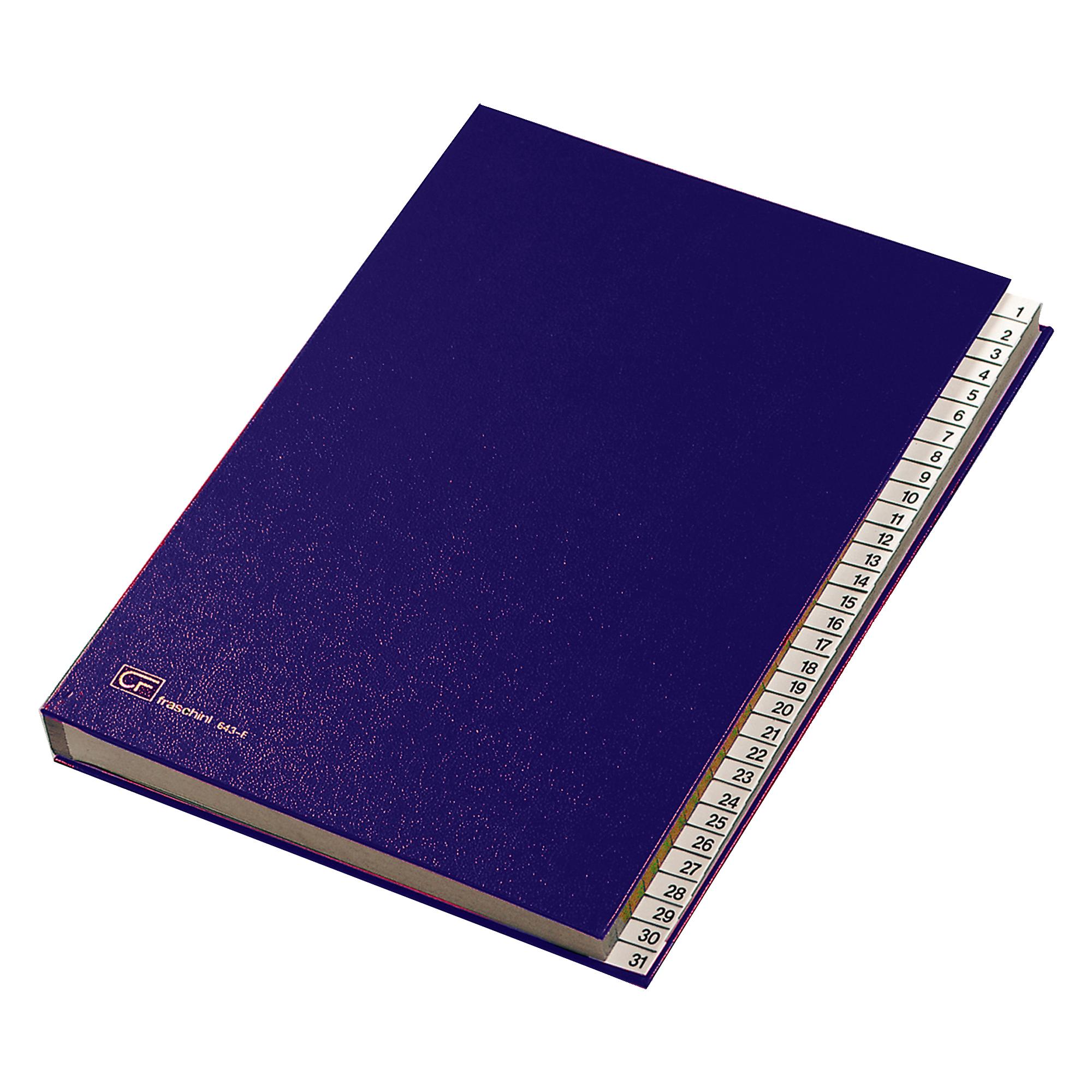 FRASCHINI CLASSIFICATORE NUMERICO 1 SCALA IN DERMOIDE 240X340 mm DORSO A SOFFIETTO COL. BLU