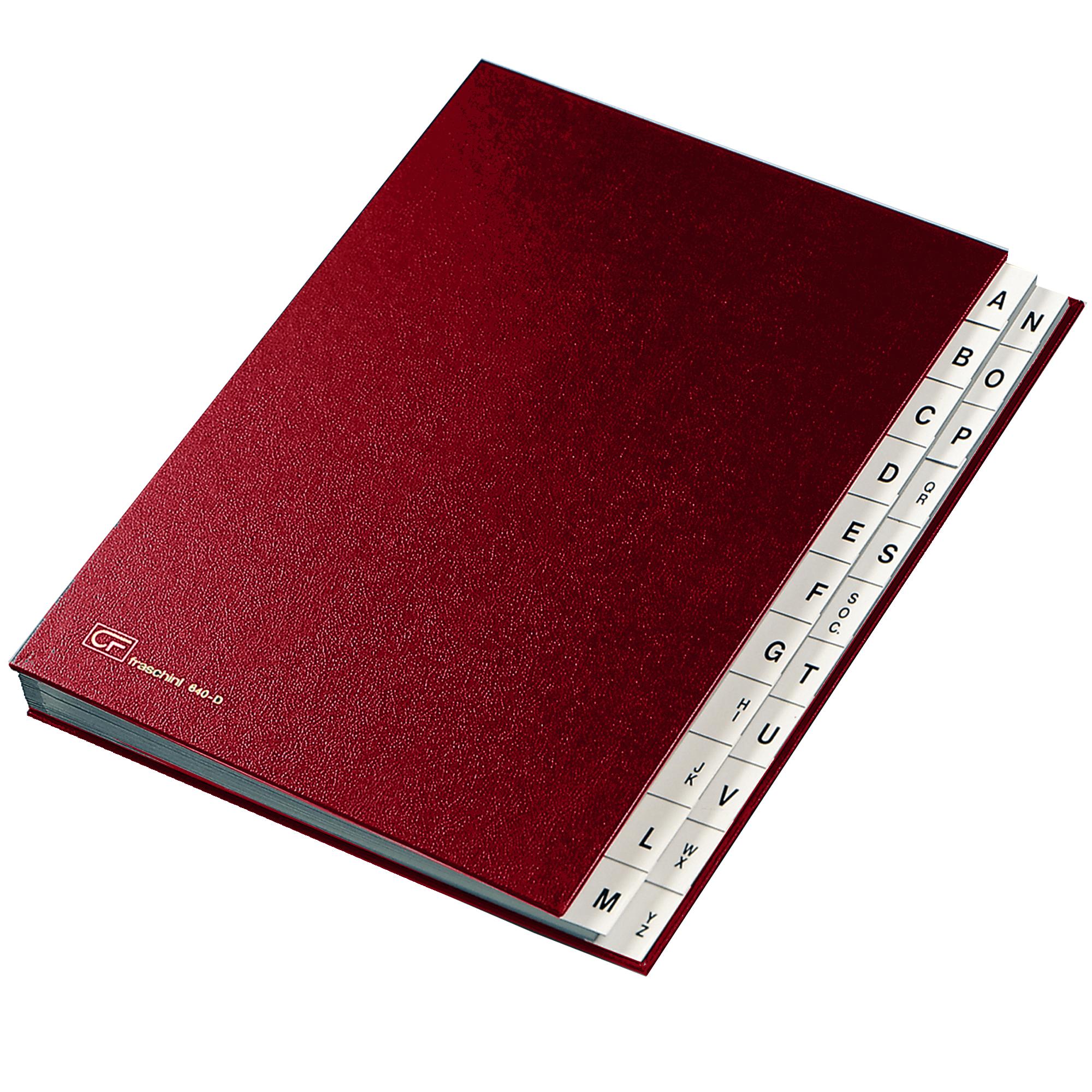 FRASCHINI 640-DR CLASSIFICATORE ALFABETICO A-Z IN DERMOIDE 240X340 mm COL. ROSSO