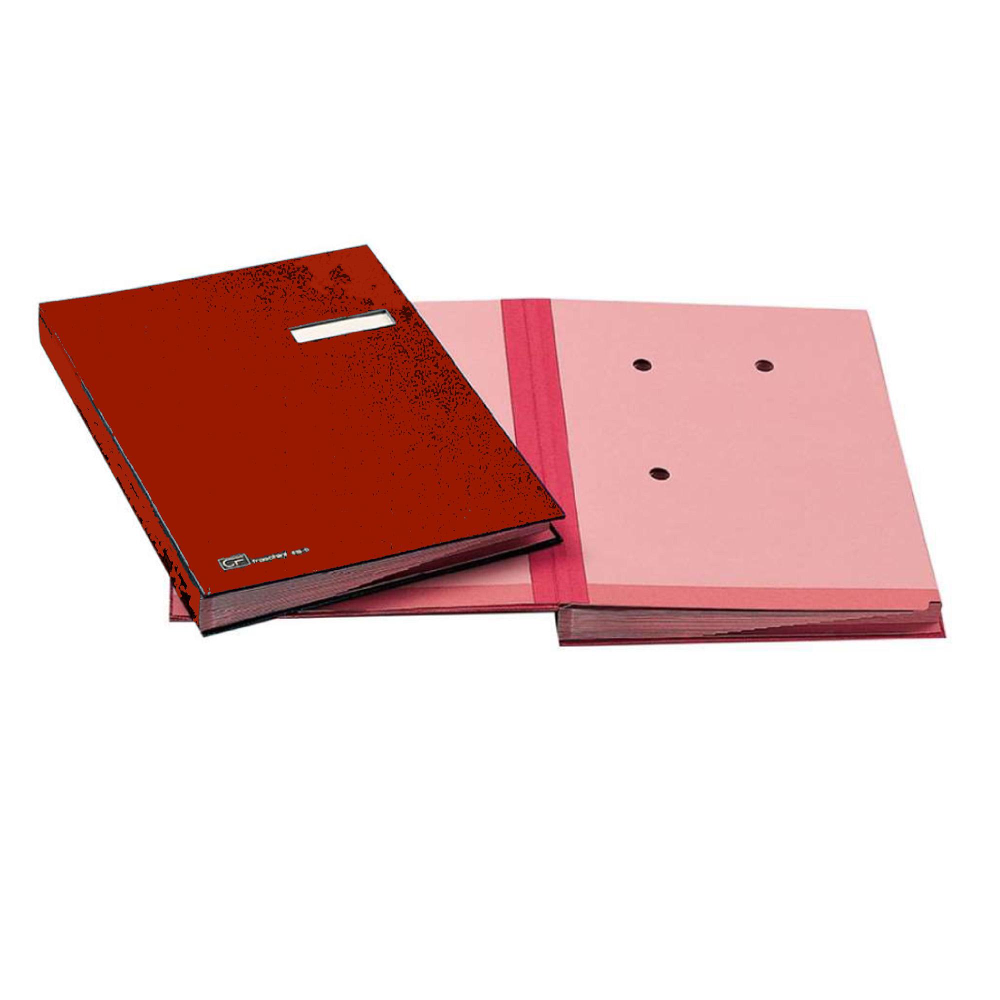 FRASCHINI LIBRO FIRMA 18 INTERCALARI IN DERMOIDE 240X340 mm COL. ROSSO