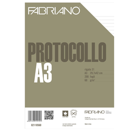 Fabriano CARTA PROTOCOLLO A4 60g 200ff - RIG 1R