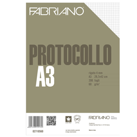 Fabriano CARTA PROTOCOLLO A4 60g 200ff - RIG 4 MM
