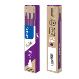 Pilot FriXion Ball - Refill - non permanente - viola - inchiostro in gel sensibile al calore - 0.7 mm - medio (pacchetto di 3)