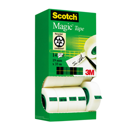 MUTI PACK 14 ROTOLI SFUSI DI NASTRO ADESIVO INVISIBILE PERMANENTE     (2 ROTO SONO IN SCONTO MERCE)