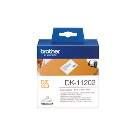Brother DK-11202 - Nero su bianco - 62 x 100 mm 300 etichette (1 rotolo(i) x 300) etichette di spedizione - per Brother QL-1050, 1060, 1110, 500, 550, 560, 570, 580, 600, 650, 700, 710, 720, 820