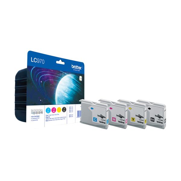 Brother LC970VALBP - Confezione da 4 - nero, giallo, ciano, magenta - originale - blister - cartuccia d'inchiostro - per Brother DCP-135C, DCP-150C