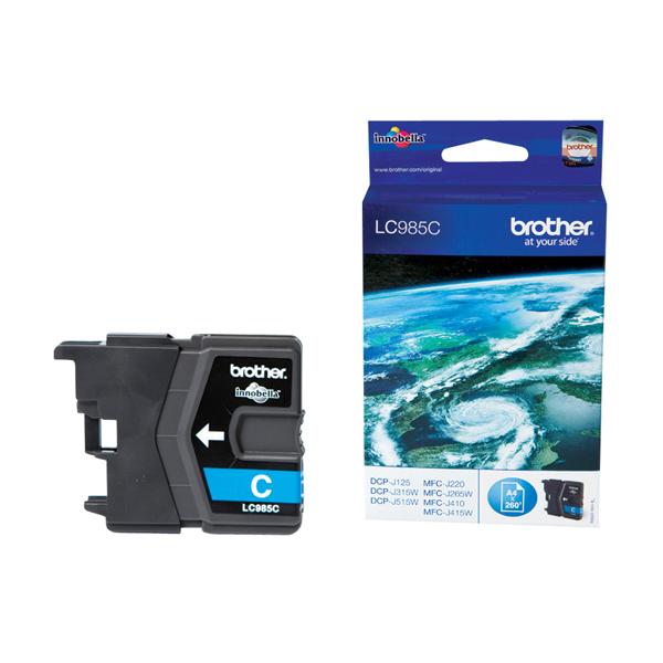 Brother LC985C - Ciano - originale - cartuccia d'inchiostro - per Brother DCP-J125, DCP-J140, DCP-J315, DCP-J515, MFC-J220, MFC-J265, MFC-J410, MFC-J415