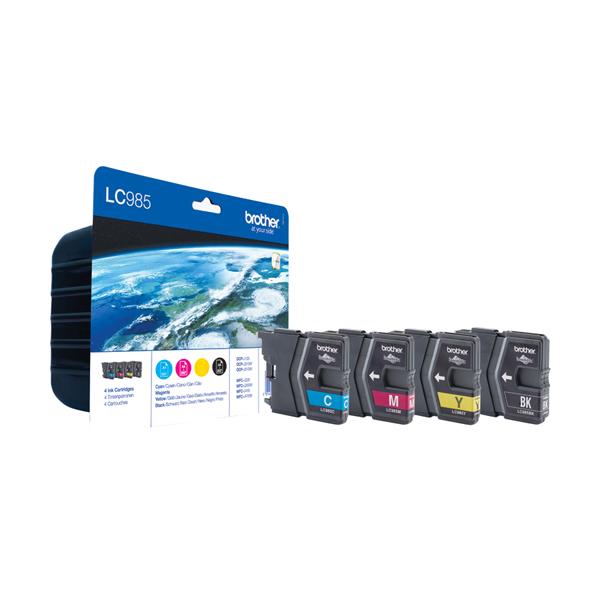 Brother LC985VALBP - Confezione da 4 - nero, giallo, ciano, magenta - originale - blister - cartuccia d'inchiostro - per Brother DCP-J125, DCP-J140, DCP-J315, DCP-J515, MFC-J220, MFC-J265, MFC-J410, MFC-J415