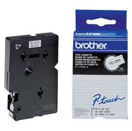 BROTHER TC291 NASTRO 9MM x 7.7MT COLORE BIANCO …