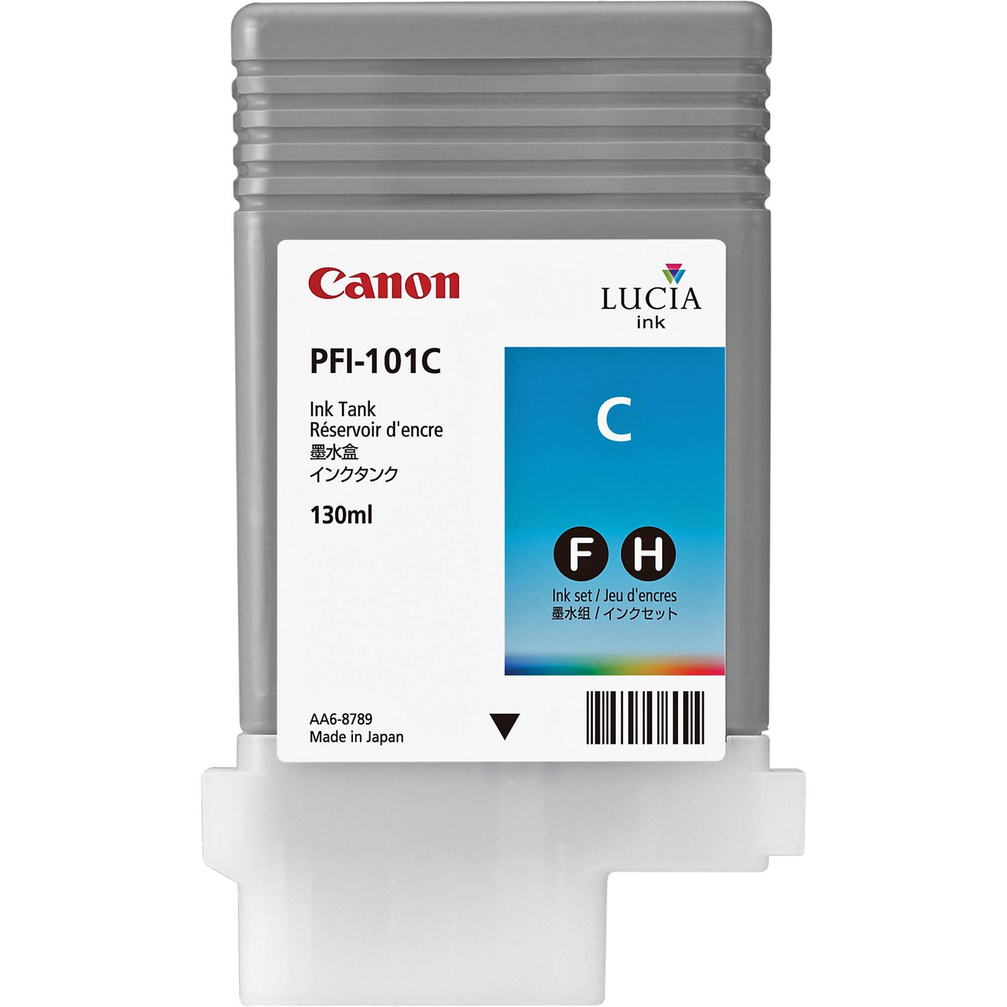 Canon LUCIA PFI-101 C - 130 ml - ciano - originale - serbatoio inchiostro - per imagePROGRAF iPF5000, iPF5100