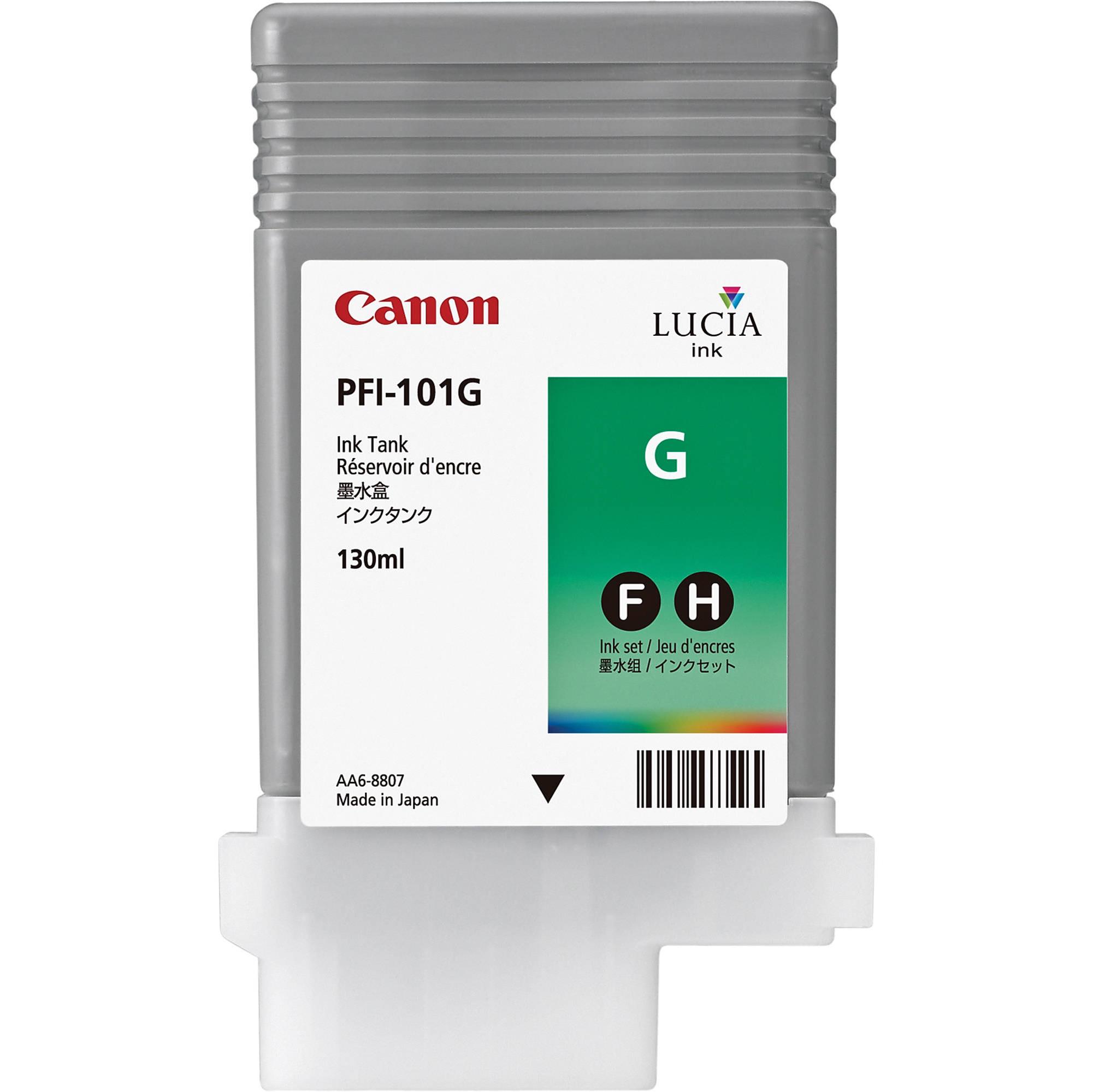 Canon LUCIA PFI-101 G - 130 ml - verde - originale - serbatoio inchiostro - per imagePROGRAF iPF5000, iPF5100, iPF6100, iPF6200
