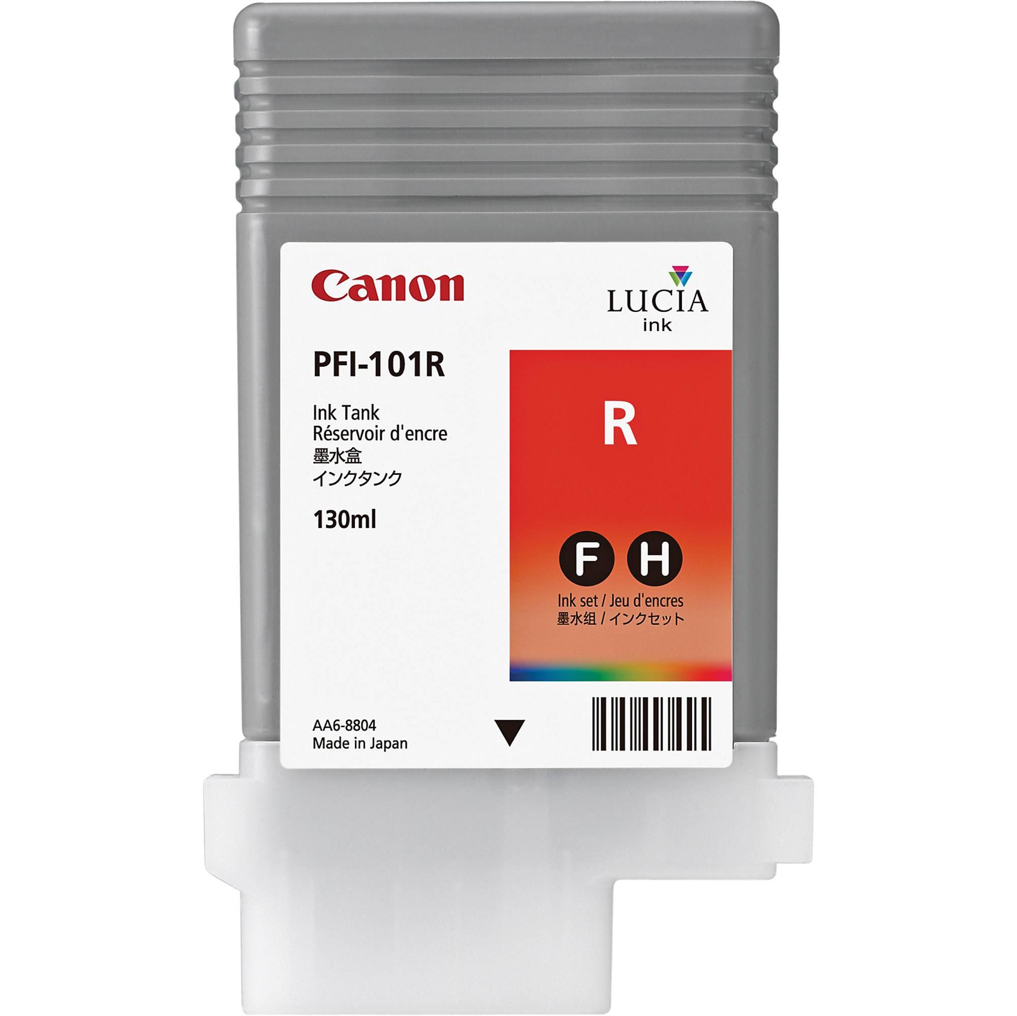 Canon LUCIA PFI-101 R - 130 ml - rosso - originale - serbatoio inchiostro - per imagePROGRAF iPF5000, iPF5100, iPF6100, iPF6200