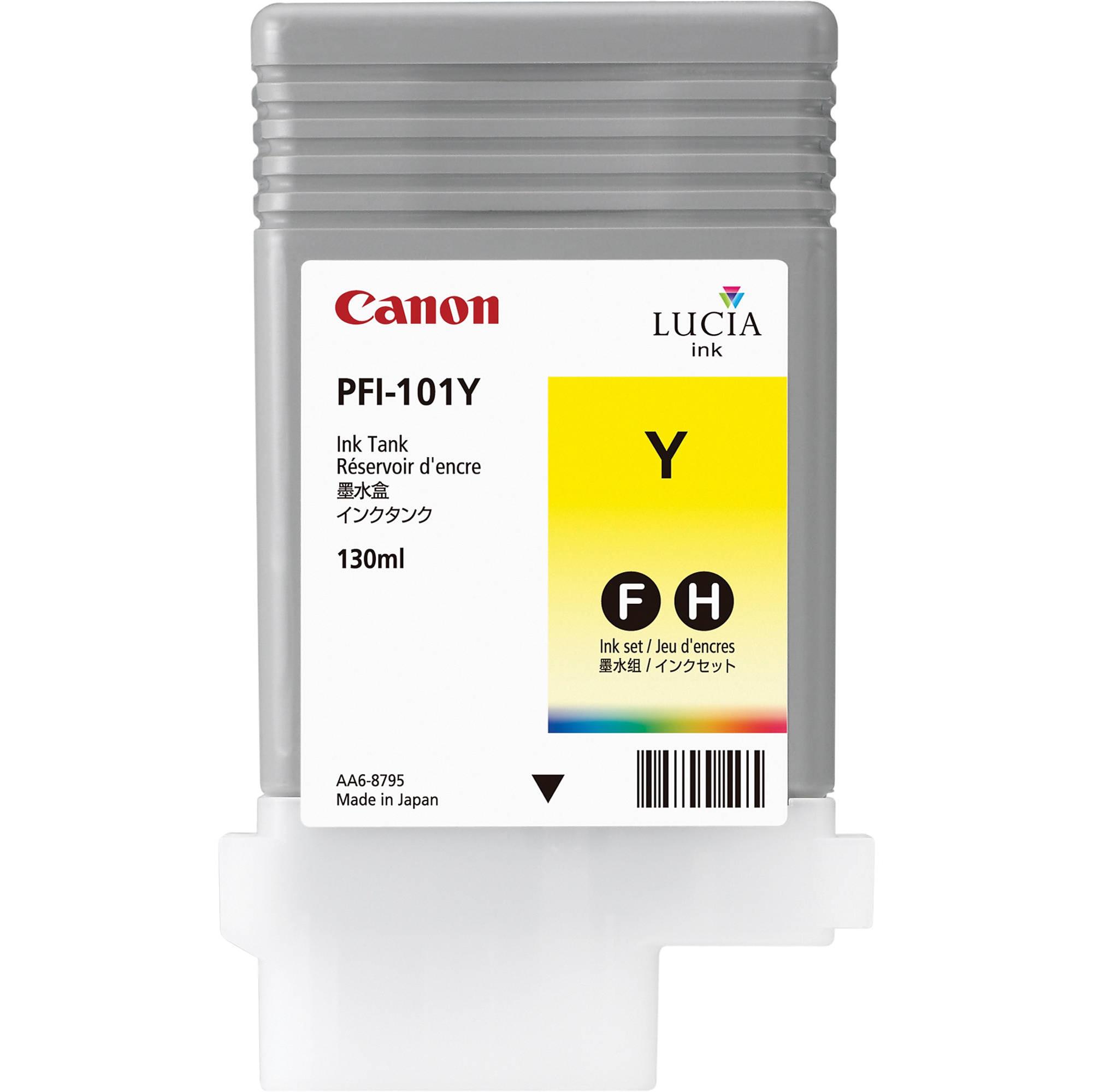 Canon LUCIA PFI-101 Y - 130 ml - giallo - originale - serbatoio inchiostro - per imagePROGRAF iPF5000, iPF5100, iPF6000S, iPF6100, iPF6200
