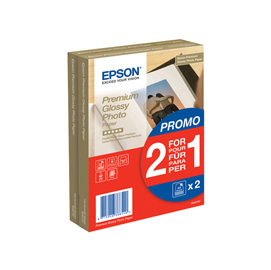 Epson Premium Glossy Photo Paper BOGOF - Lucido - 100 x 150 mm - 255 g/m² - 40 fogli carta fotografica (pacchetto di 2) - per EcoTank ET-2650, 2750, 2751, 2756, 2850, 2851, 2856, 4750, 4850