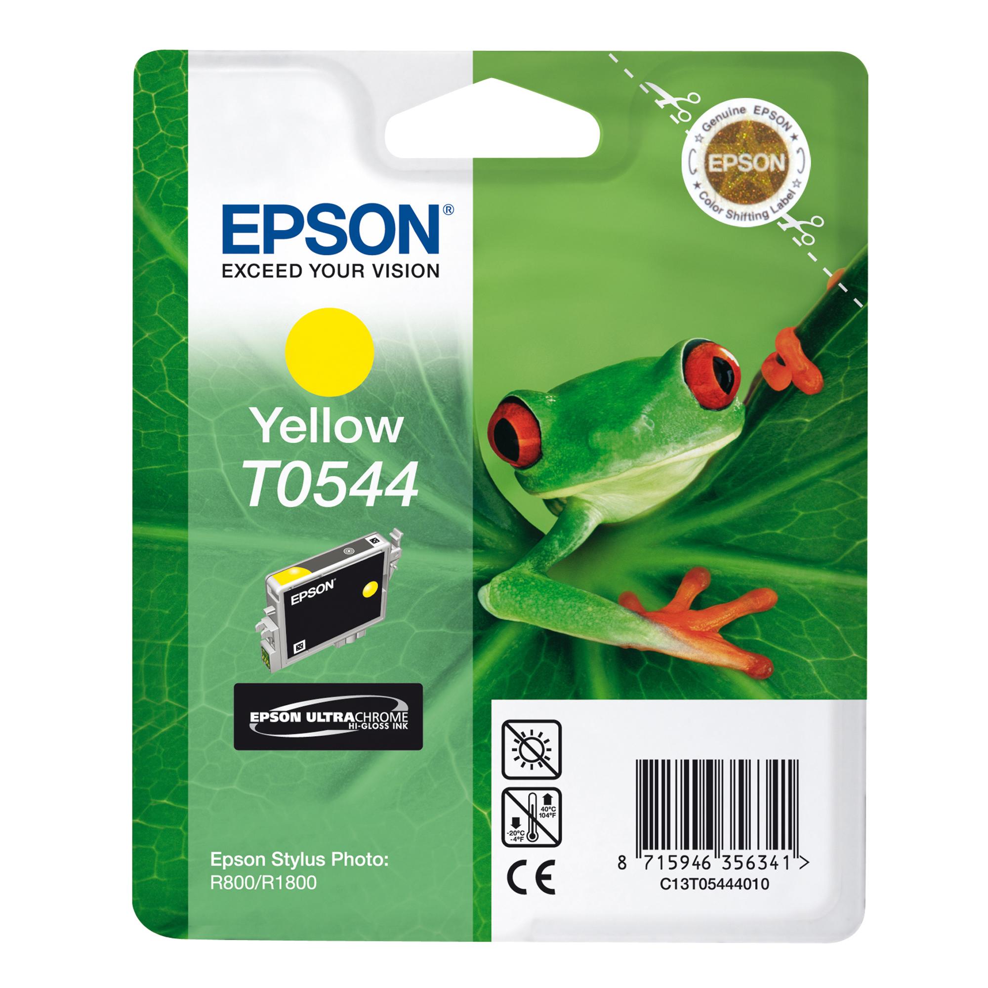 Epson T0544 - 13 ml - giallo - originale - blister - cartuccia d'inchiostro - per Stylus Photo R1800, R800