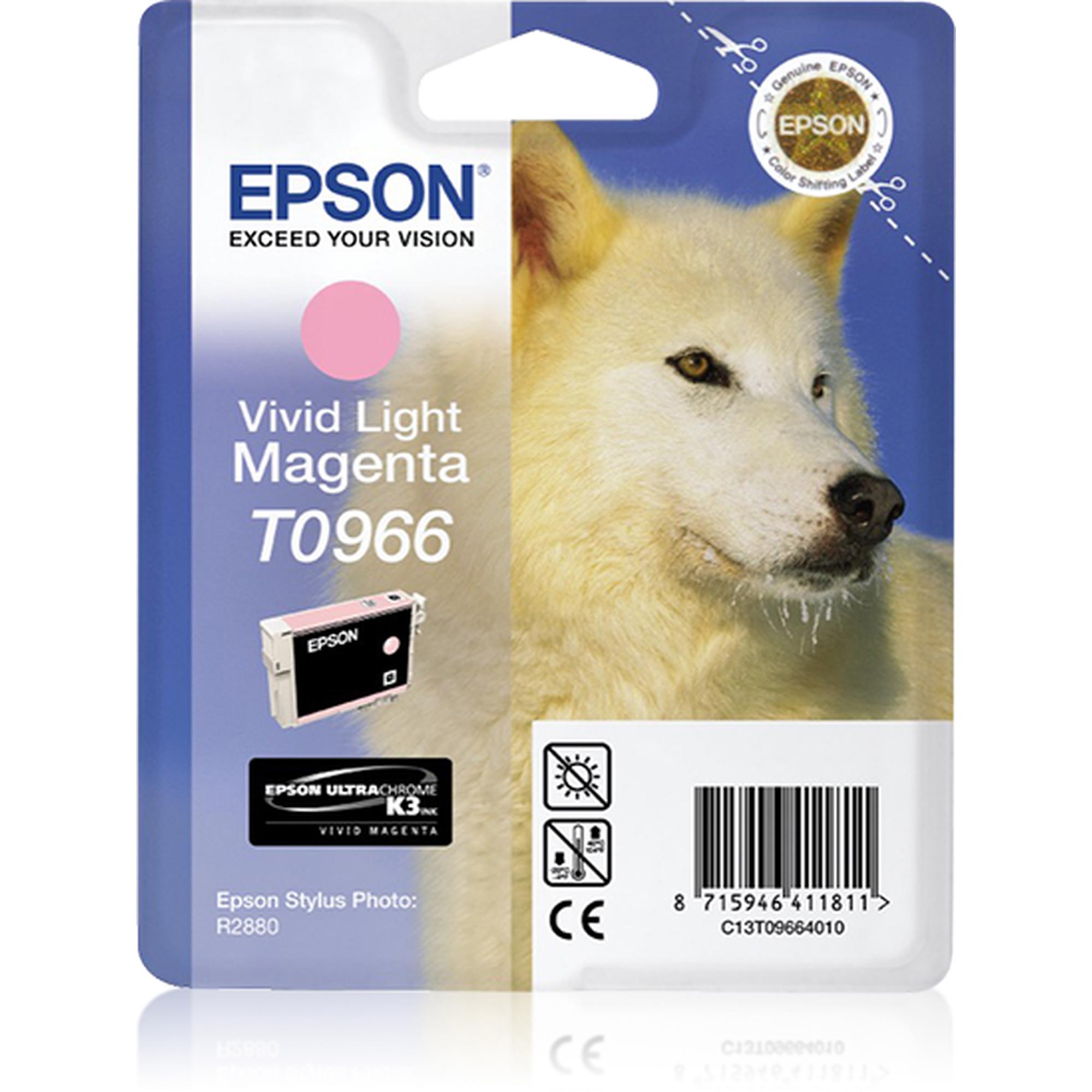 Epson T0966 - 11.4 ml - magenta chiaro Vivid - originale - blister - cartuccia d'inchiostro - per Stylus Photo R2880